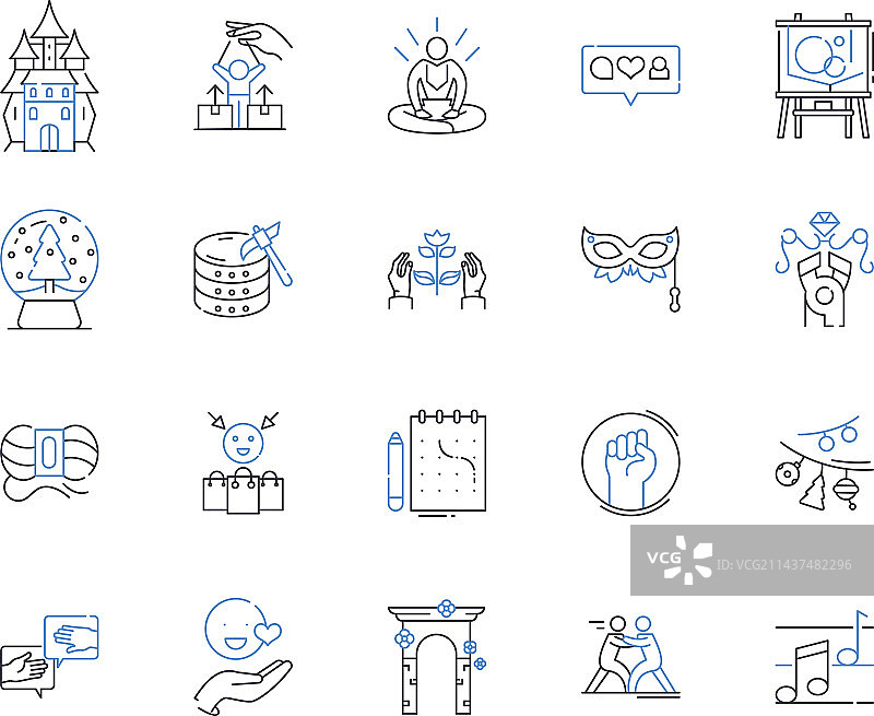 爱好线性图标合集：手工绘画图片素材