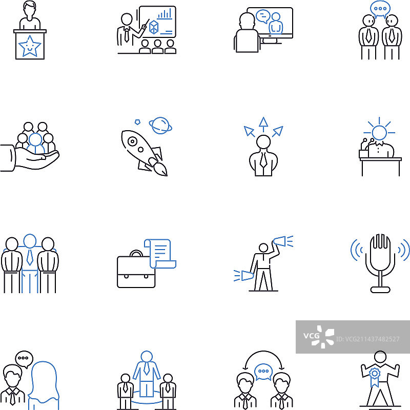 政治文化线性图标民主合集图片素材