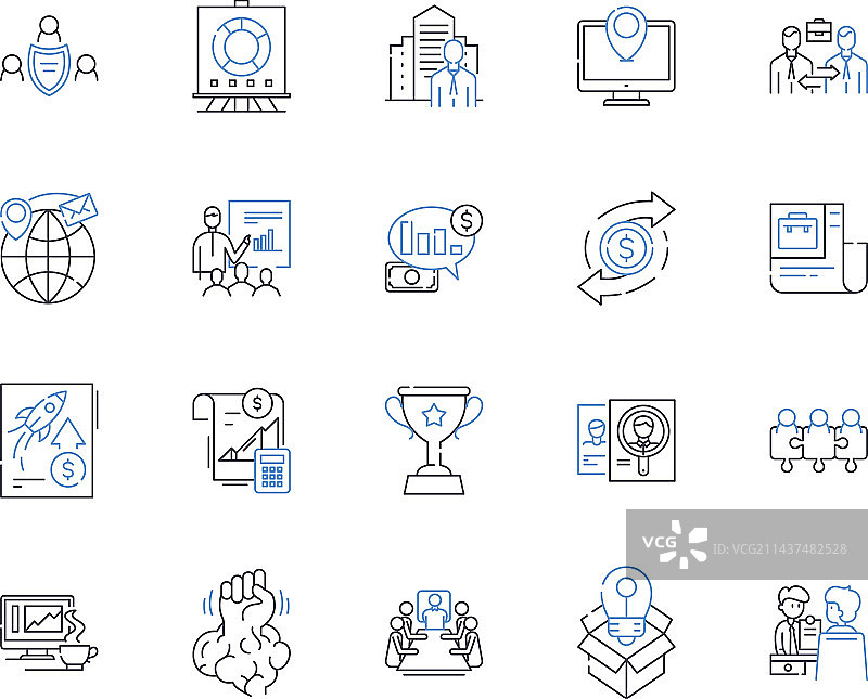 供应调研线性图标采购图片素材