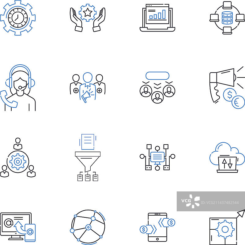 观点线性图标合集：偏见与看法图片素材