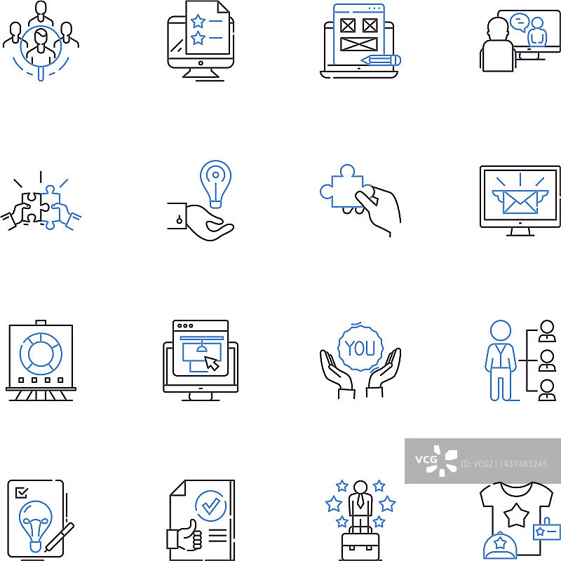 说服和影响力线性图标合集图片素材