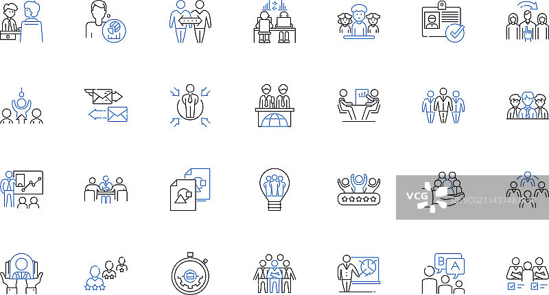 运营效率线性图标集图片素材