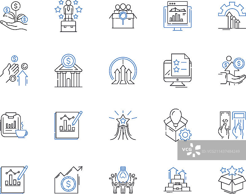 电钻电锯电动工具线性图标合集图片素材