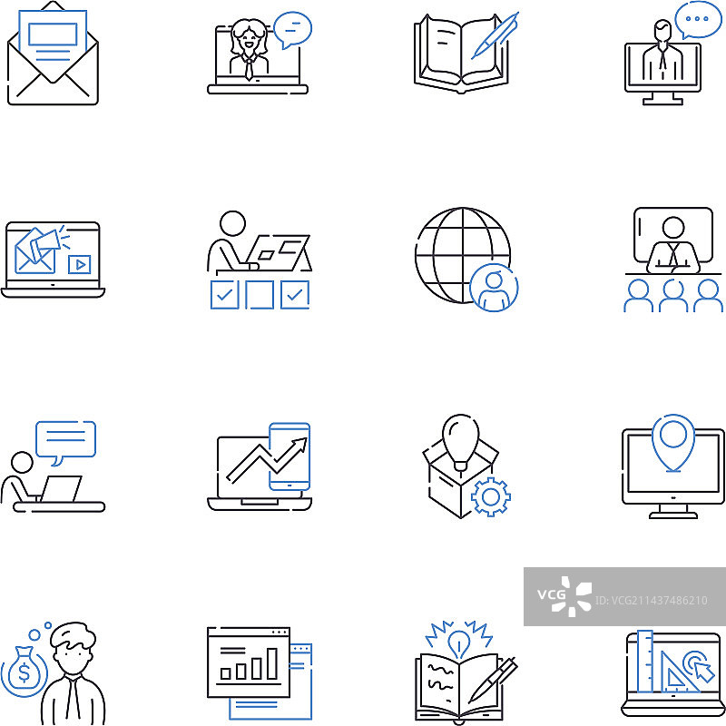 网页劳动线条图标外包系列图片素材