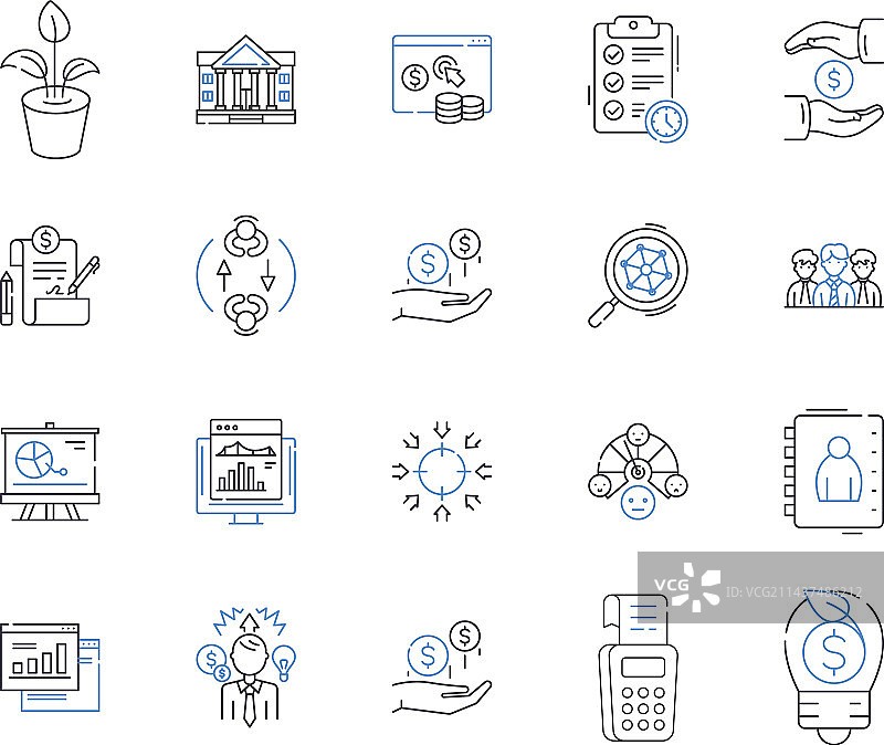 商业判断线条图标合集图片素材