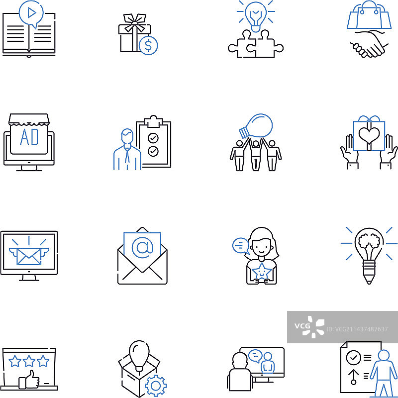 促销公司线性图标系列活动图片素材