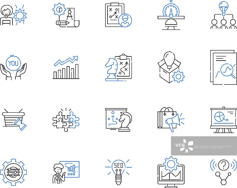 想法和概念线性图标合集图片素材