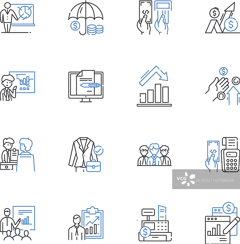 应收账款线性图标合集图片素材