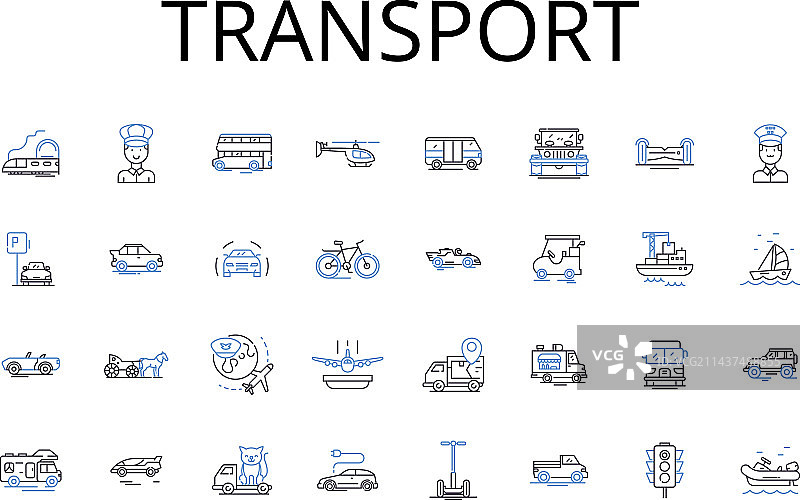 交通运输线条图标合集：移动图片素材