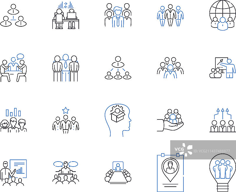 协调中心线性图标合集图片素材