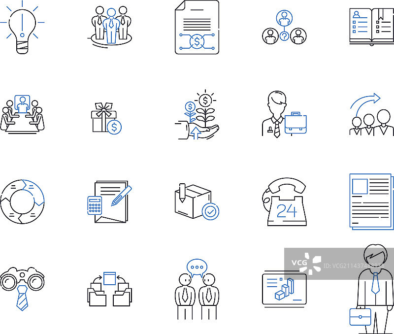 加密货币交易线性图标合集图片素材