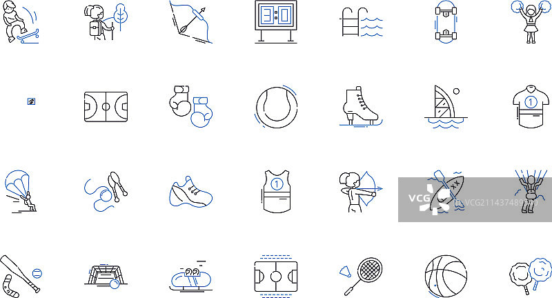 体操线性图标合集：平衡特技图片素材