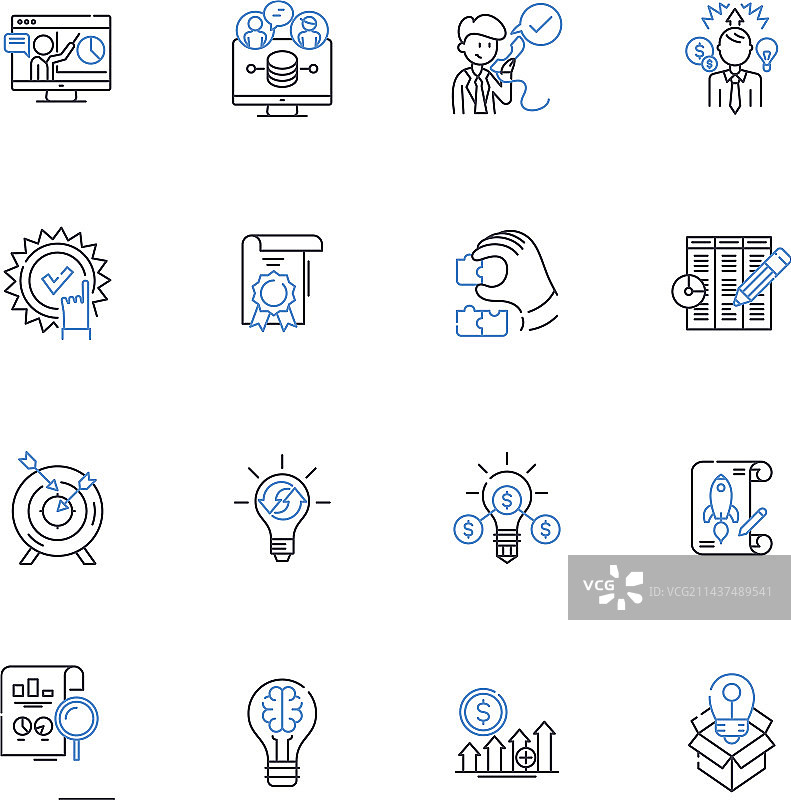 医疗保健创新线性图标合集图片素材