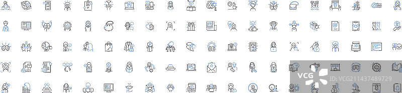 企业家线性图标合集：风险承担者图片素材