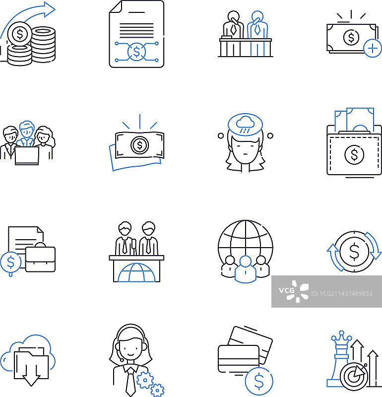 资源分配线性图标合集图片素材