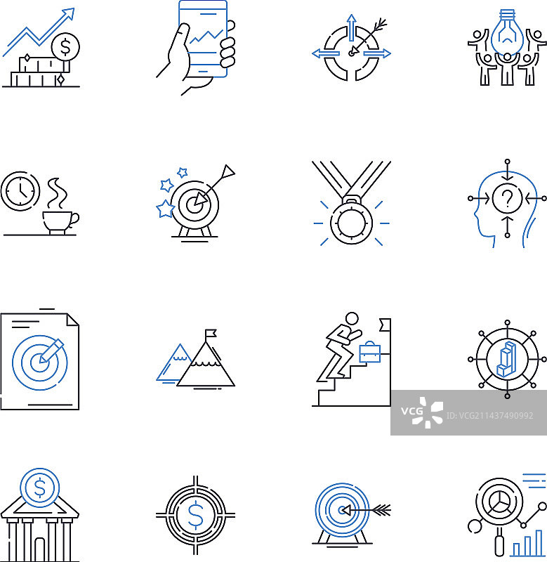 共生管理线性图标合集图片素材