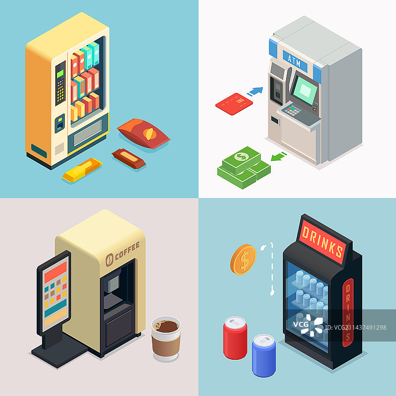 自动售货机商品组合图片素材