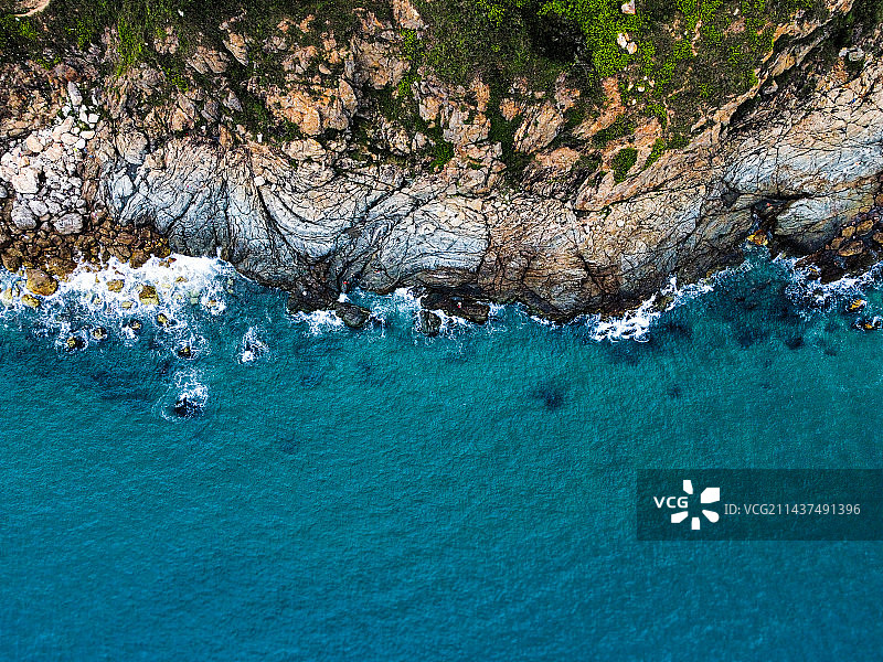 广东茂名市童子湾旅游景区，一个还没有商业化的自然海岸图片素材