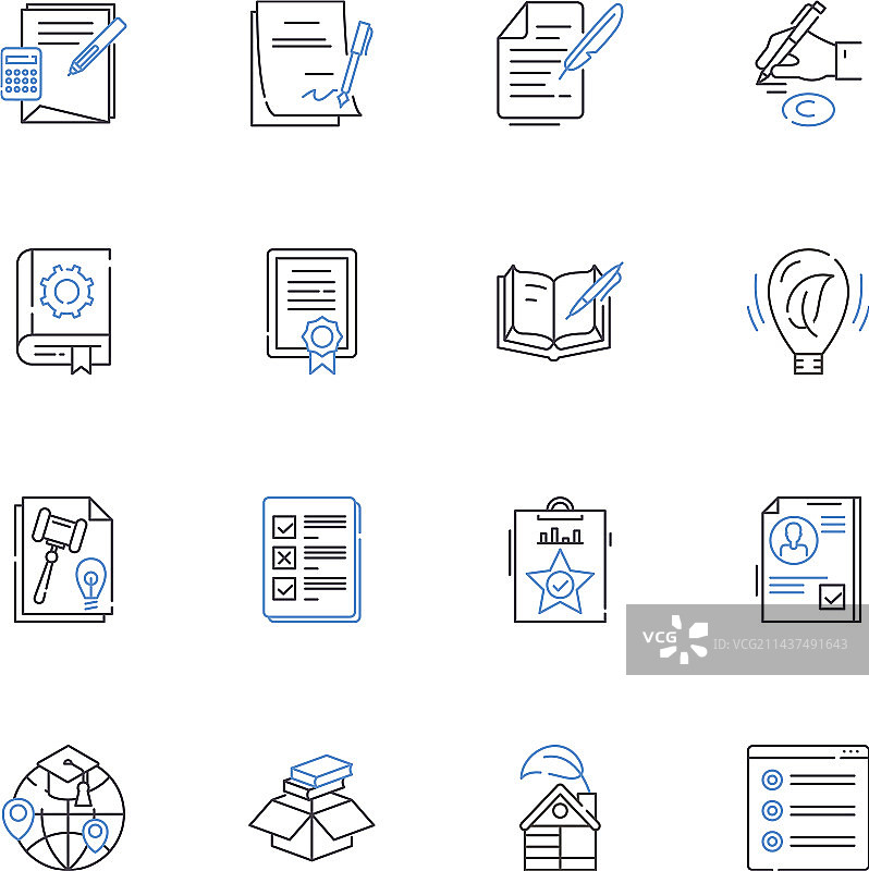 城市探索线性图标集合图片素材