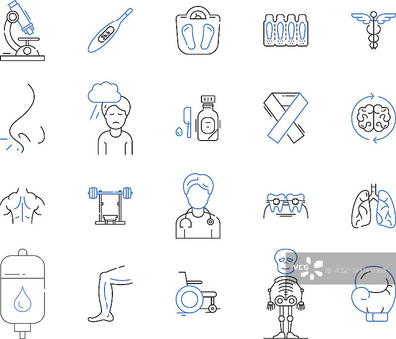 外科中心线性图标合集：外科手术图片素材