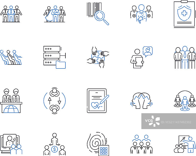 主权财富线性图标投资合集图片素材