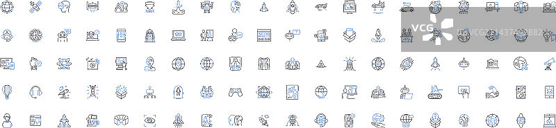 命运守护线条图标合集图片素材