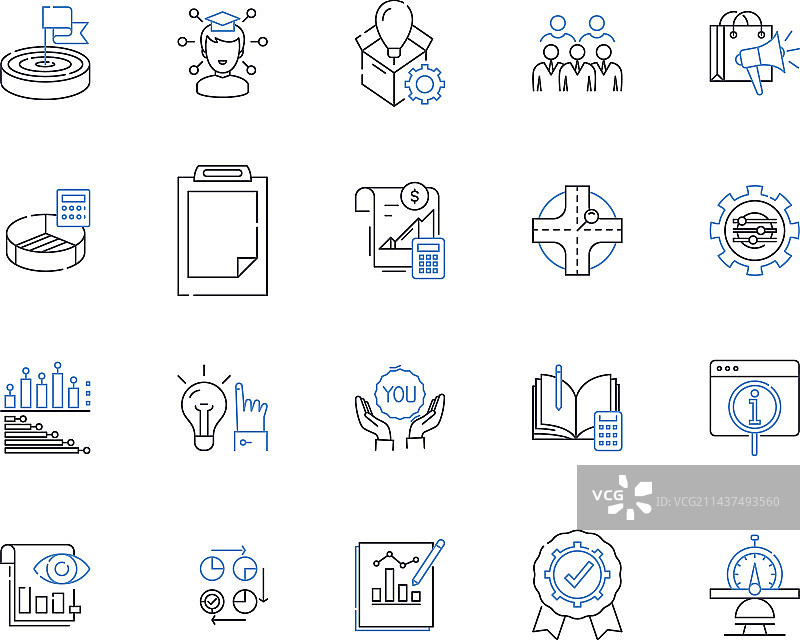 效率与生产力线性图标合集图片素材