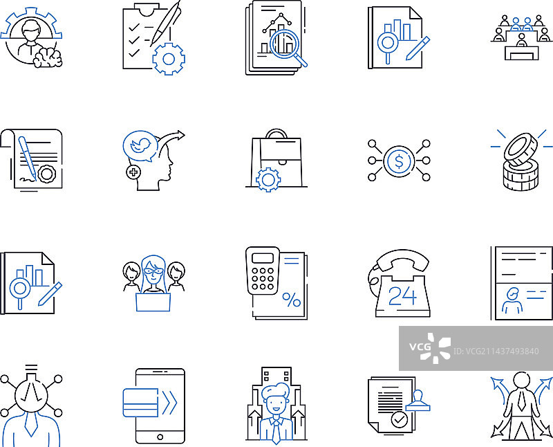 资产线条图标集合：财产权益图片素材