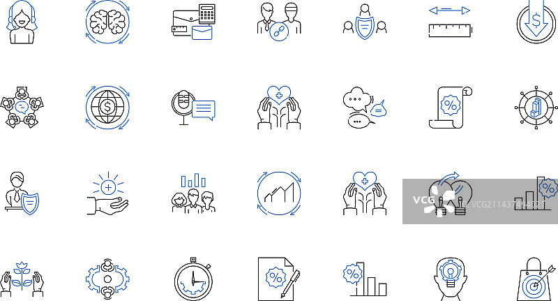 资源开发线性图标合集图片素材