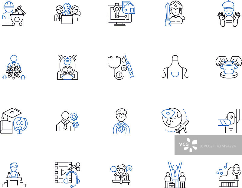 履行的职责线条图标管理图片素材