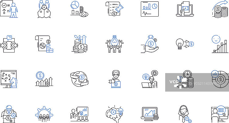 特许经营线性图标系列图片素材