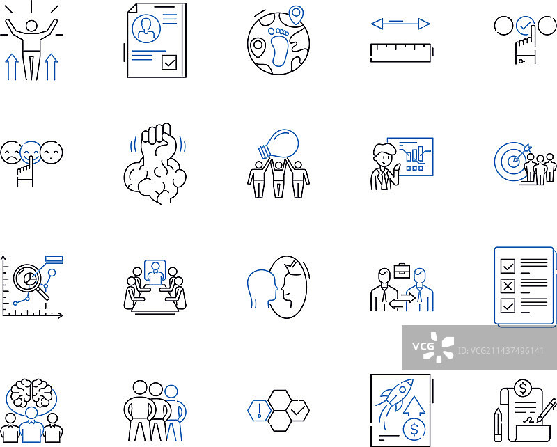 转化率线条图标合集图片素材