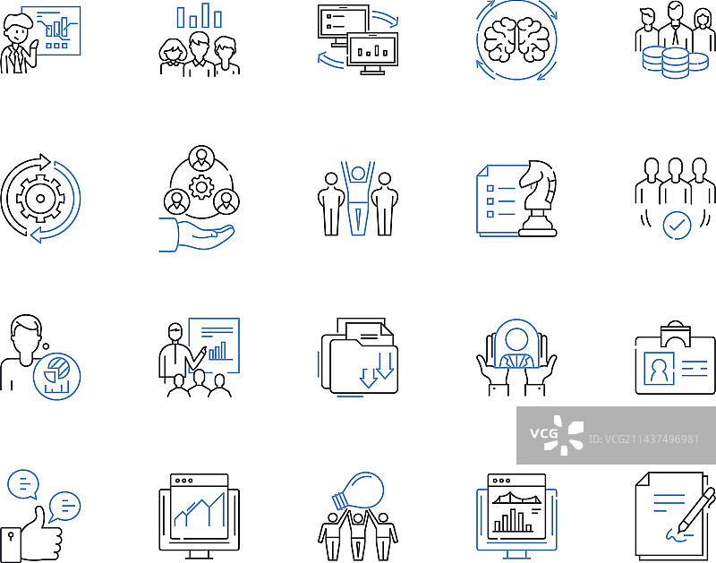 创业敏锐度线性图标合集图片素材