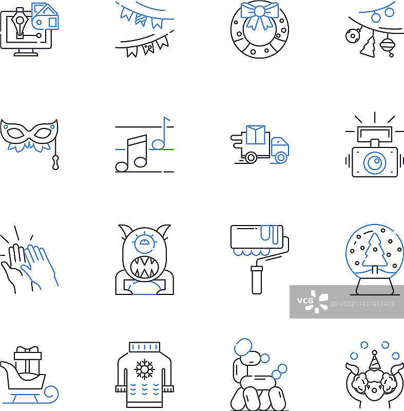 直觉追寻线性图标合集图片素材