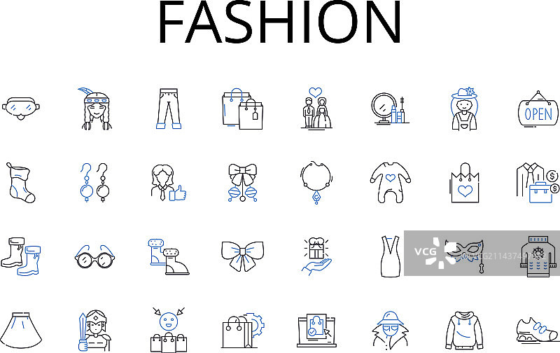 时尚线条图标集合图片素材