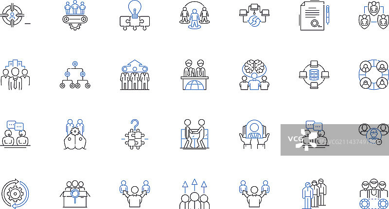 企业事务线性图标会议合集图片素材