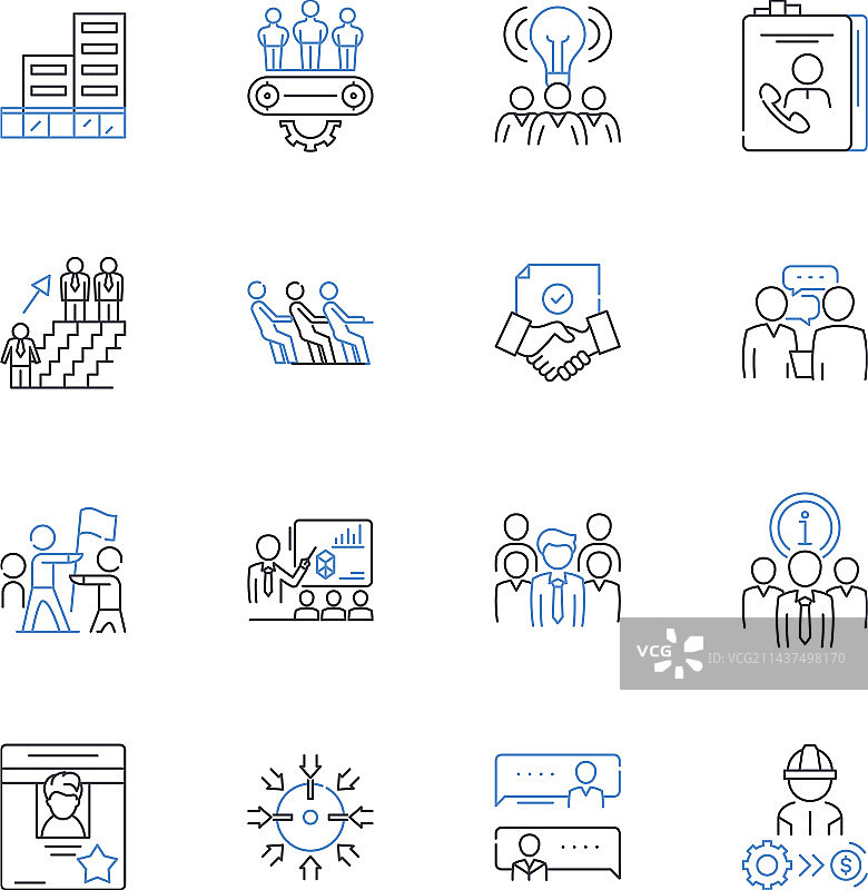 商业活动线性图标合集图片素材