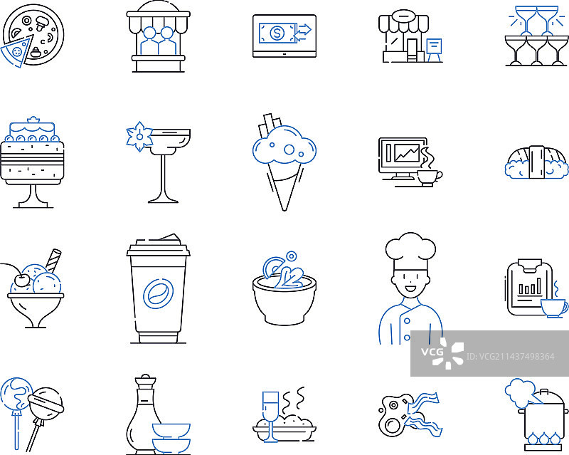 厨房方向线条图标合集图片素材