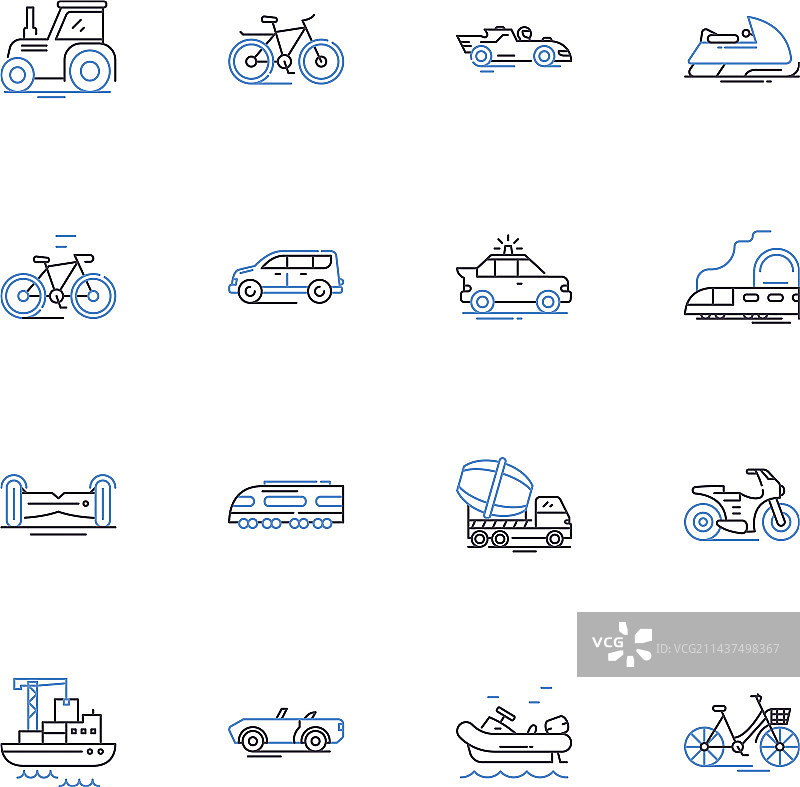 通勤线路图标合集：交通与地铁图片素材