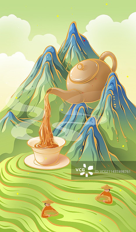 茶文化插画图片素材