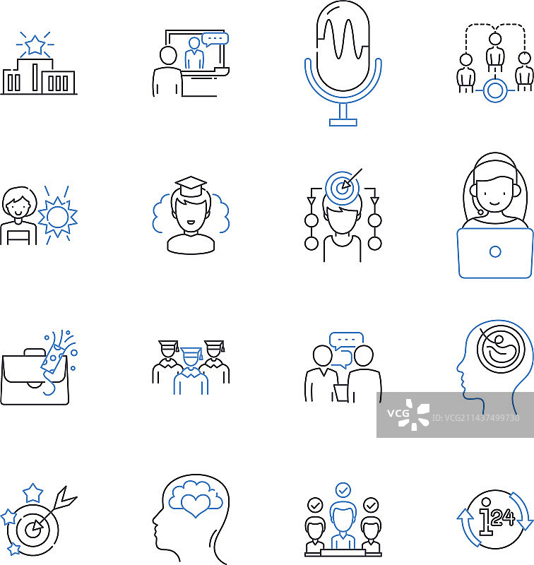 时间金融线性图标编年史合集图片素材