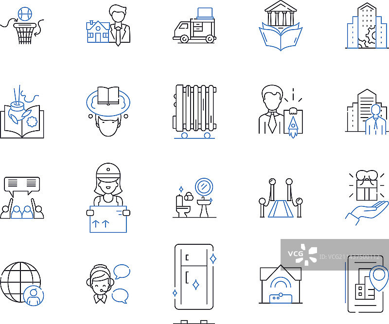 现代交通线路图标合集图片素材