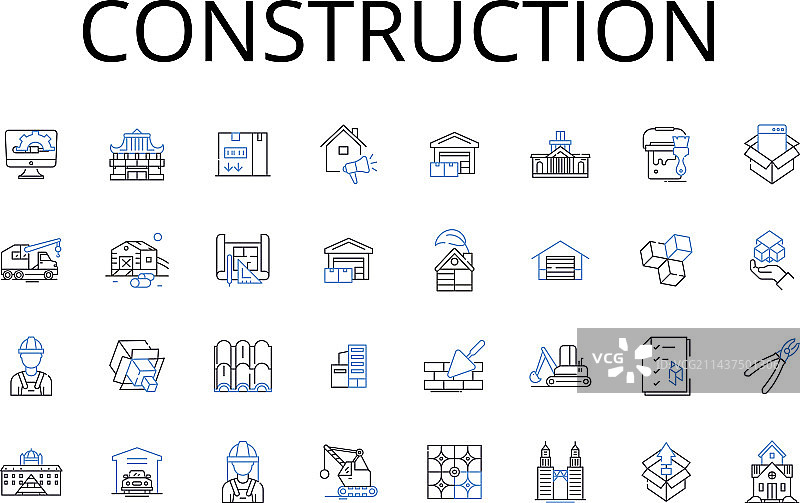 建筑线条图标合集图片素材