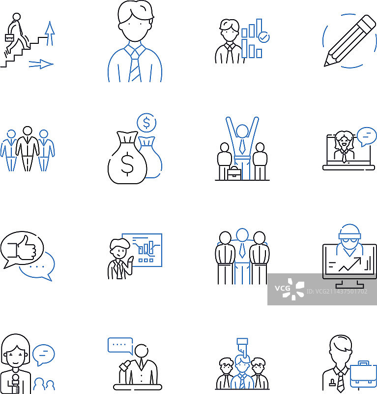 创新风险投资线条图标合集图片素材