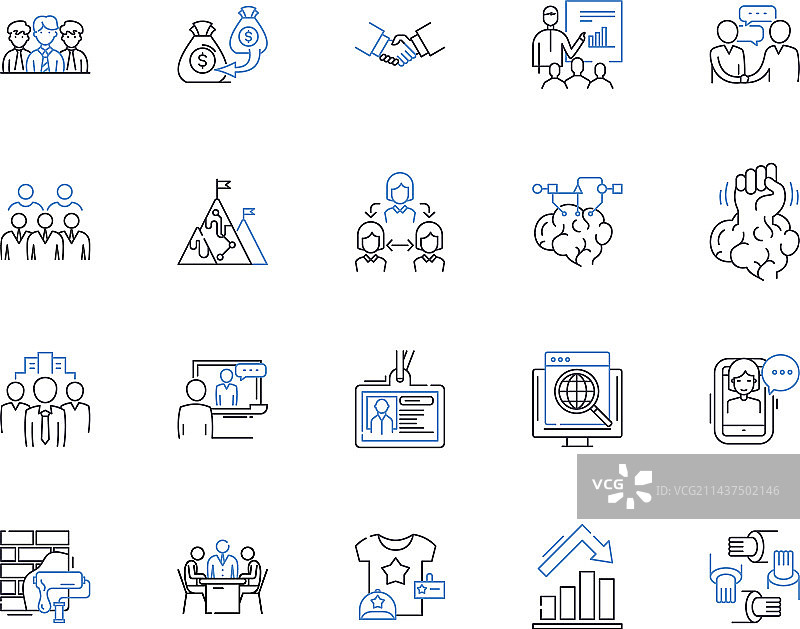 和谐符号线性图标统一集合图片素材