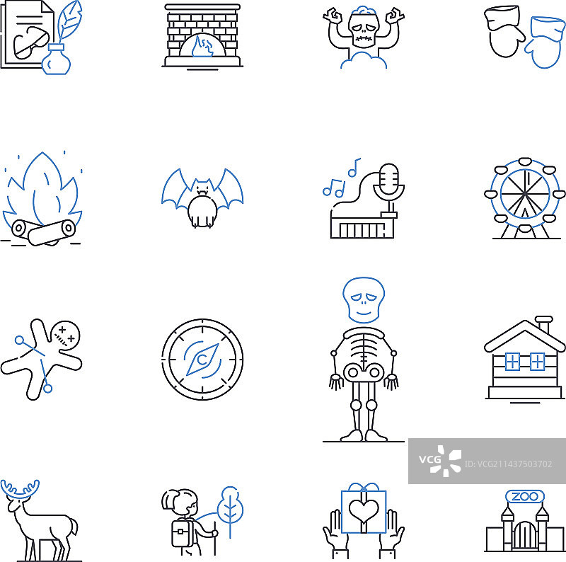 快乐的顾问线性图标合集图片素材