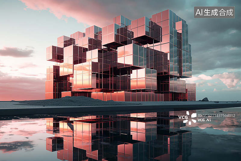 【AI数字艺术】抽象艺术建筑图片素材