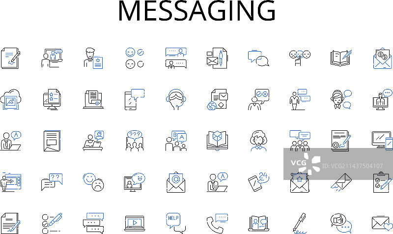 消息传递线性图标会计系列图片素材