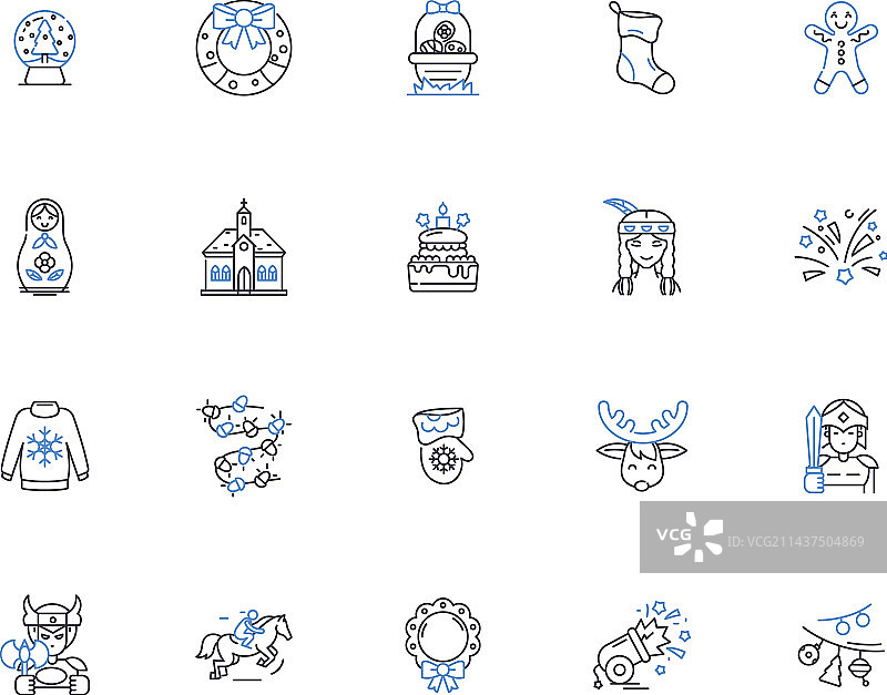 快乐的人线条图标合集图片素材