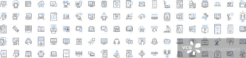 扳手工具线性图标合集图片素材